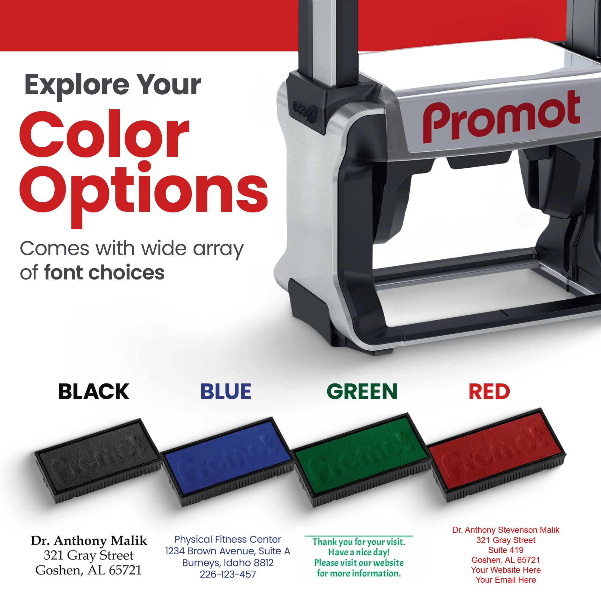 6-Line Custom Professional Stamp (Medium)
